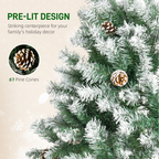 6FT Artificial Christmas Tree Pine Cones Xmas Home Deco Automatic Open Green