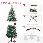 5' Snow Artificial Christmas Tree Holiday Home Decor with Pine Cones