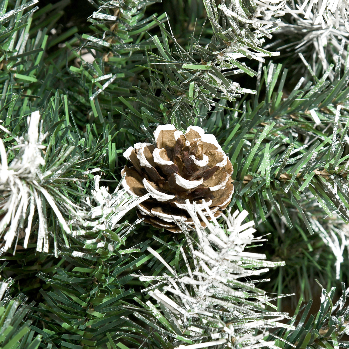 6FT Artificial Christmas Tree Pine Cones Xmas Home Deco Automatic Open Green