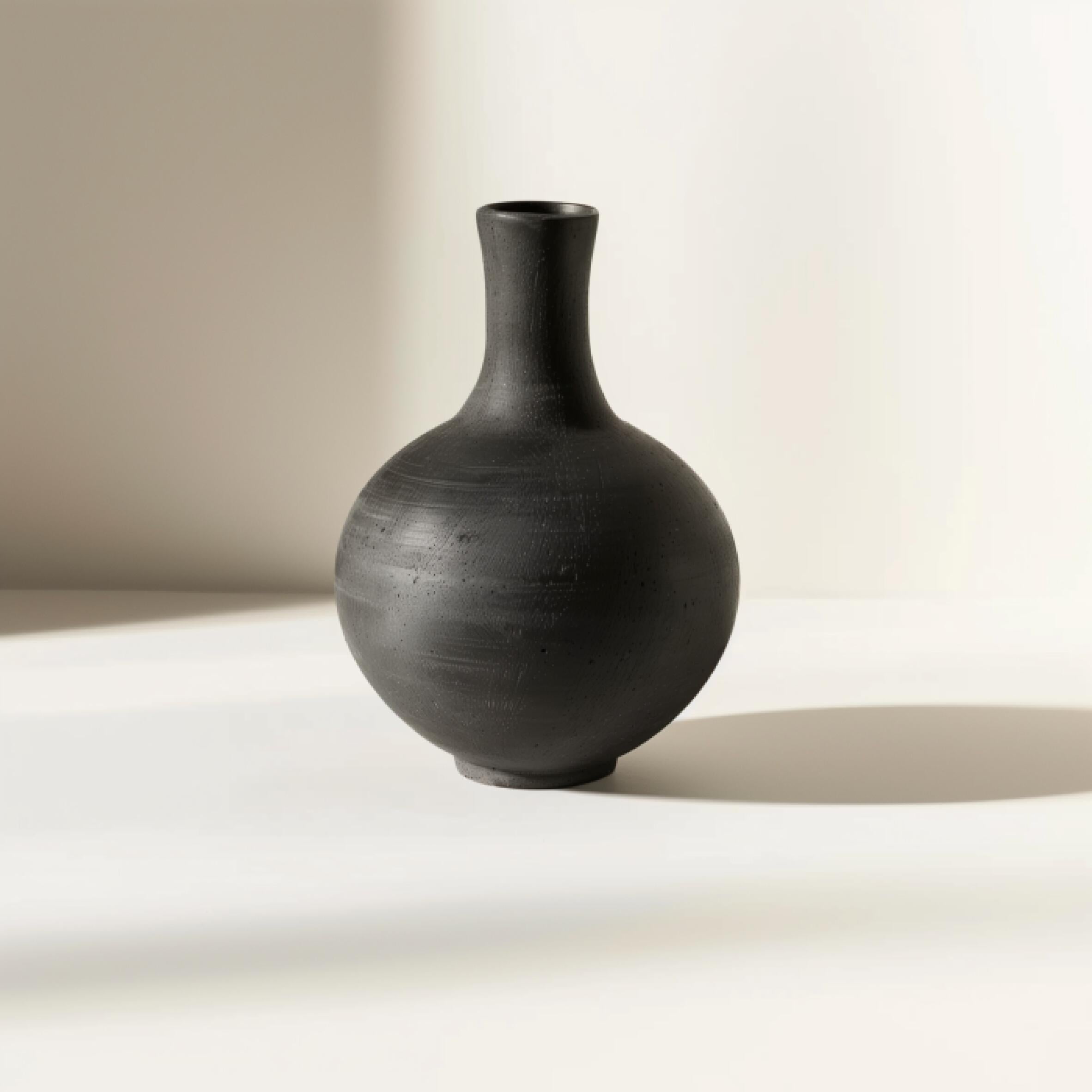 Matte Black Ceramic Vase